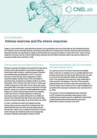 Intense exercise and the stress response